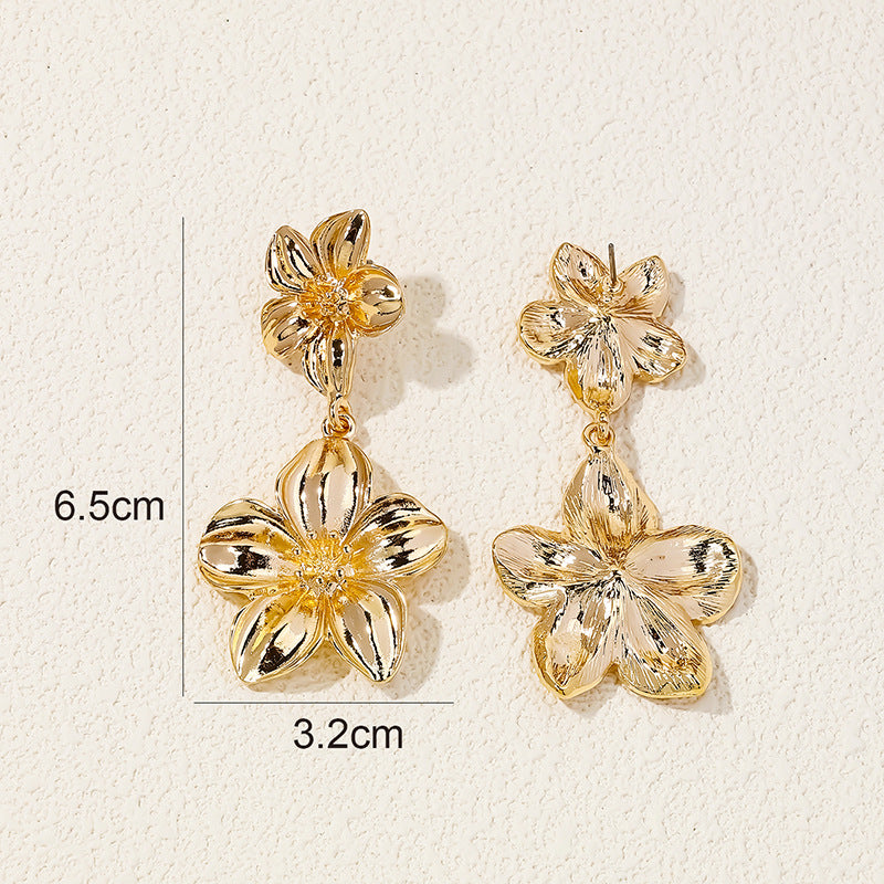 Wholesale Vienna Verve Metal Flower Earrings - Autumn Fashion Jewelry