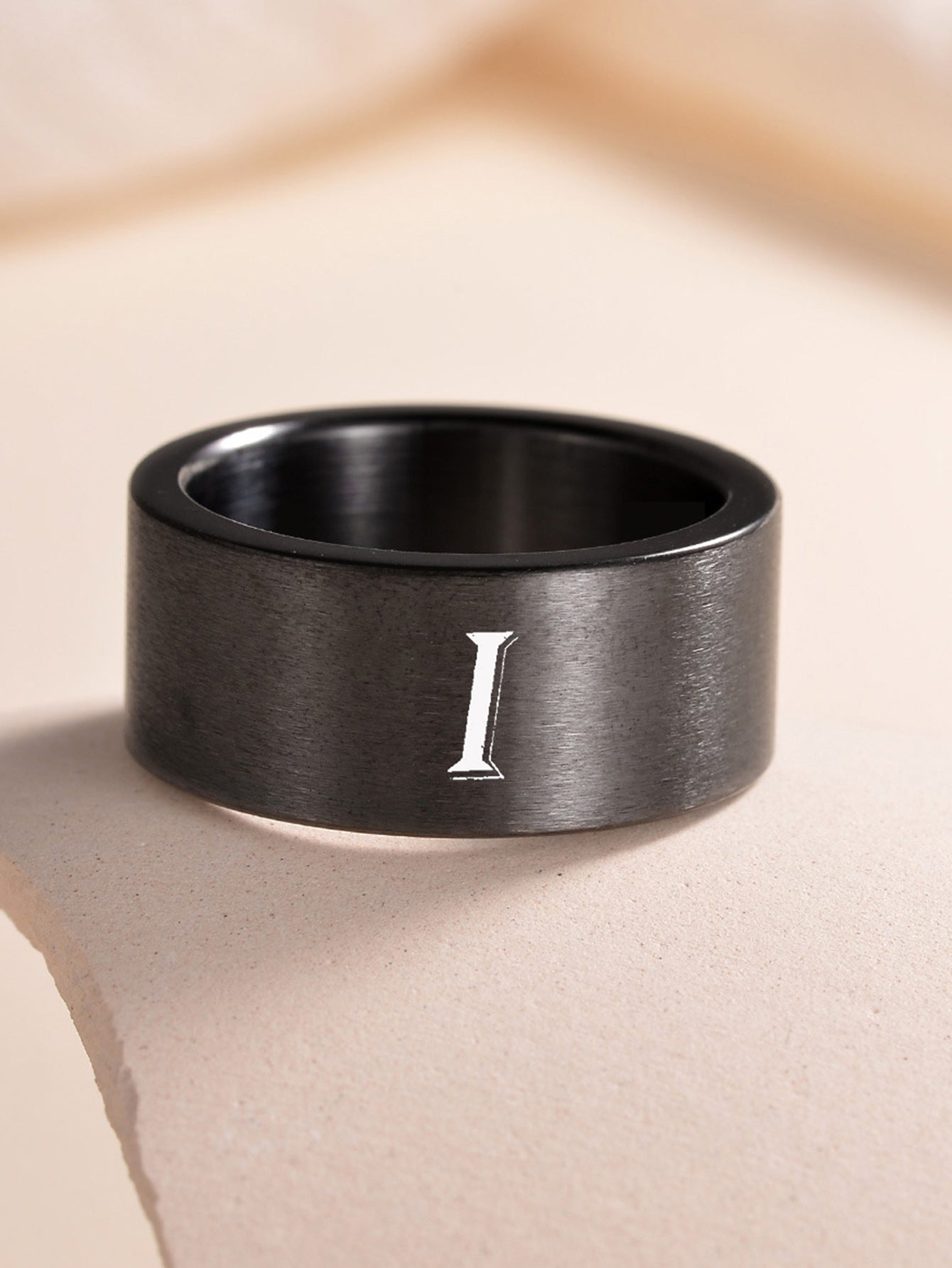 Planderful Everyday Genie Fade Resistant Stainless Steel Letter Ring For Men And Women