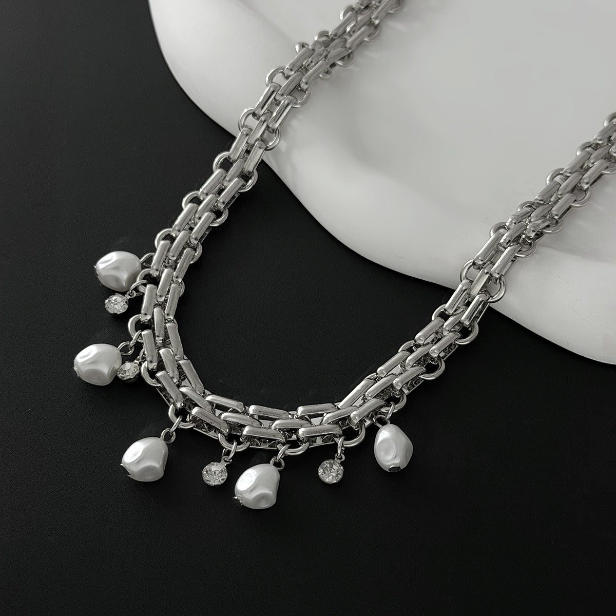 Y2K Heart, Star & Pearl Layered Choker