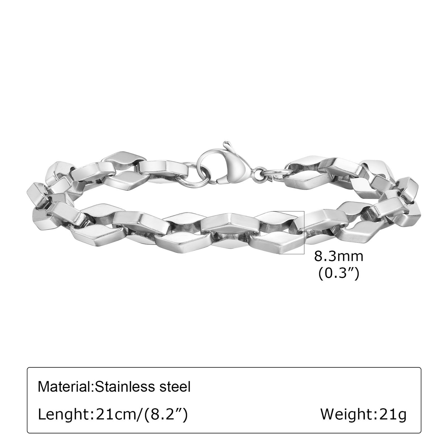 Jewelry Hip Hop Stainless Steel Lip Chain Bracelet for Men