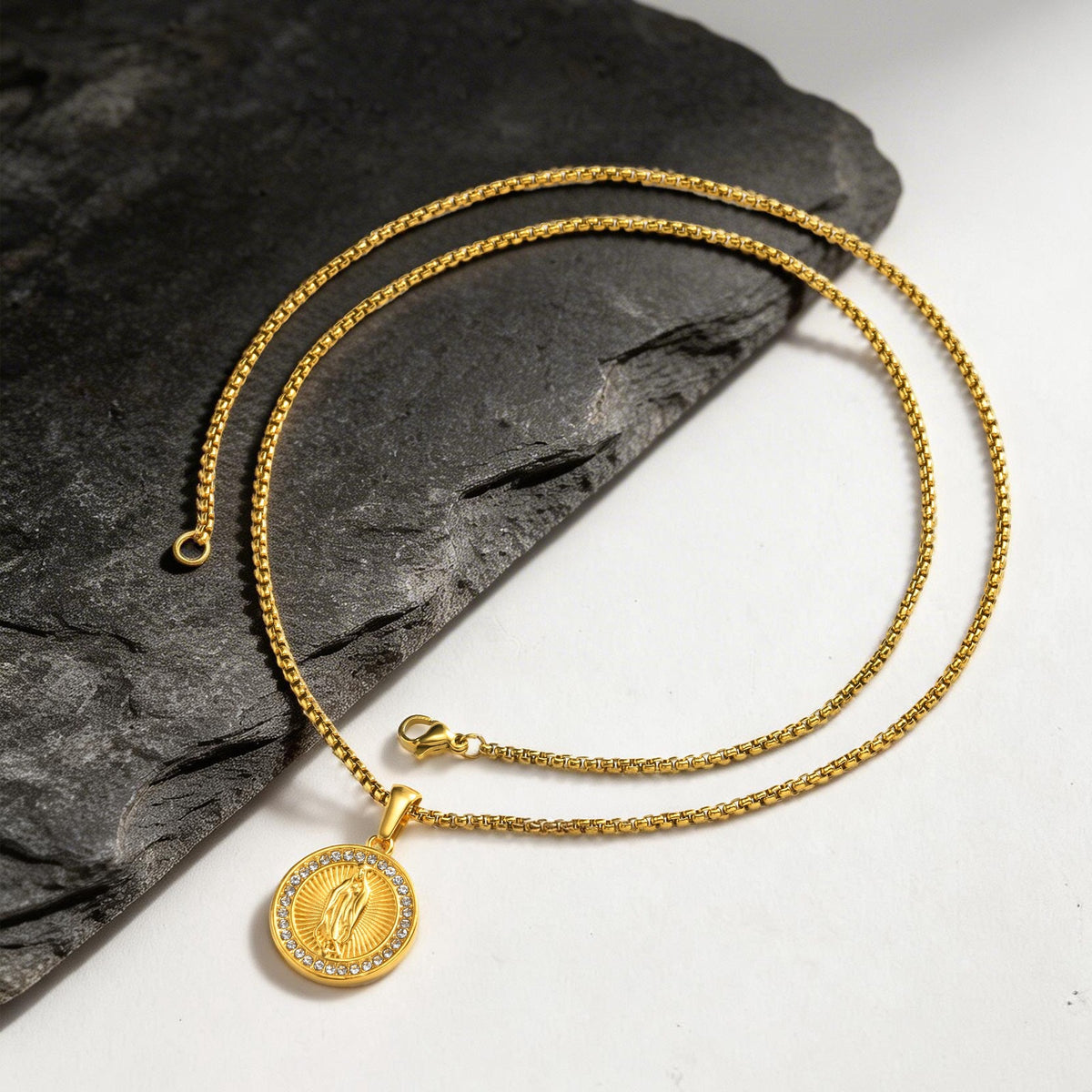 Zircon Vintage Stainless Steel Necklace