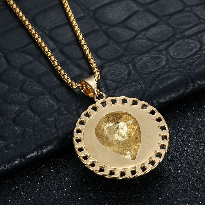 Planderful Cuban Chain Necklace Lion Head Pendant Stainless Steel For Hip Hop Fans Durable Streetwear Accessory
