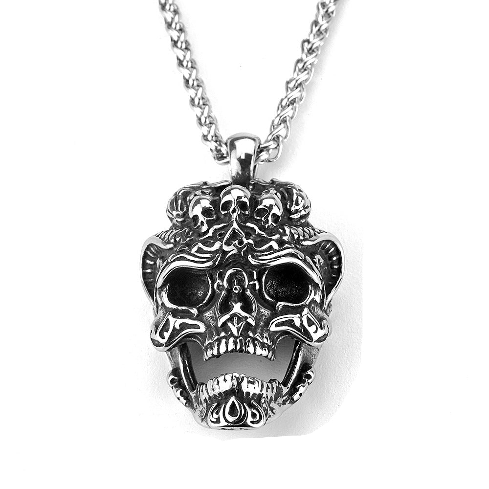 Punk Skull Dragon Stainless Steel Men's Pendant Necklace