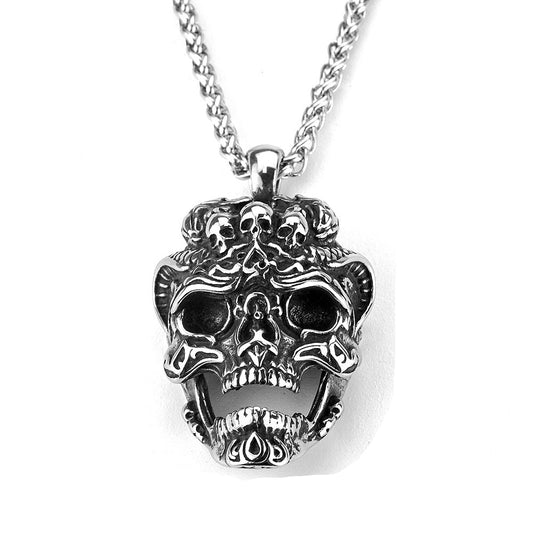 Punk Skull Dragon Stainless Steel Men's Pendant Necklace