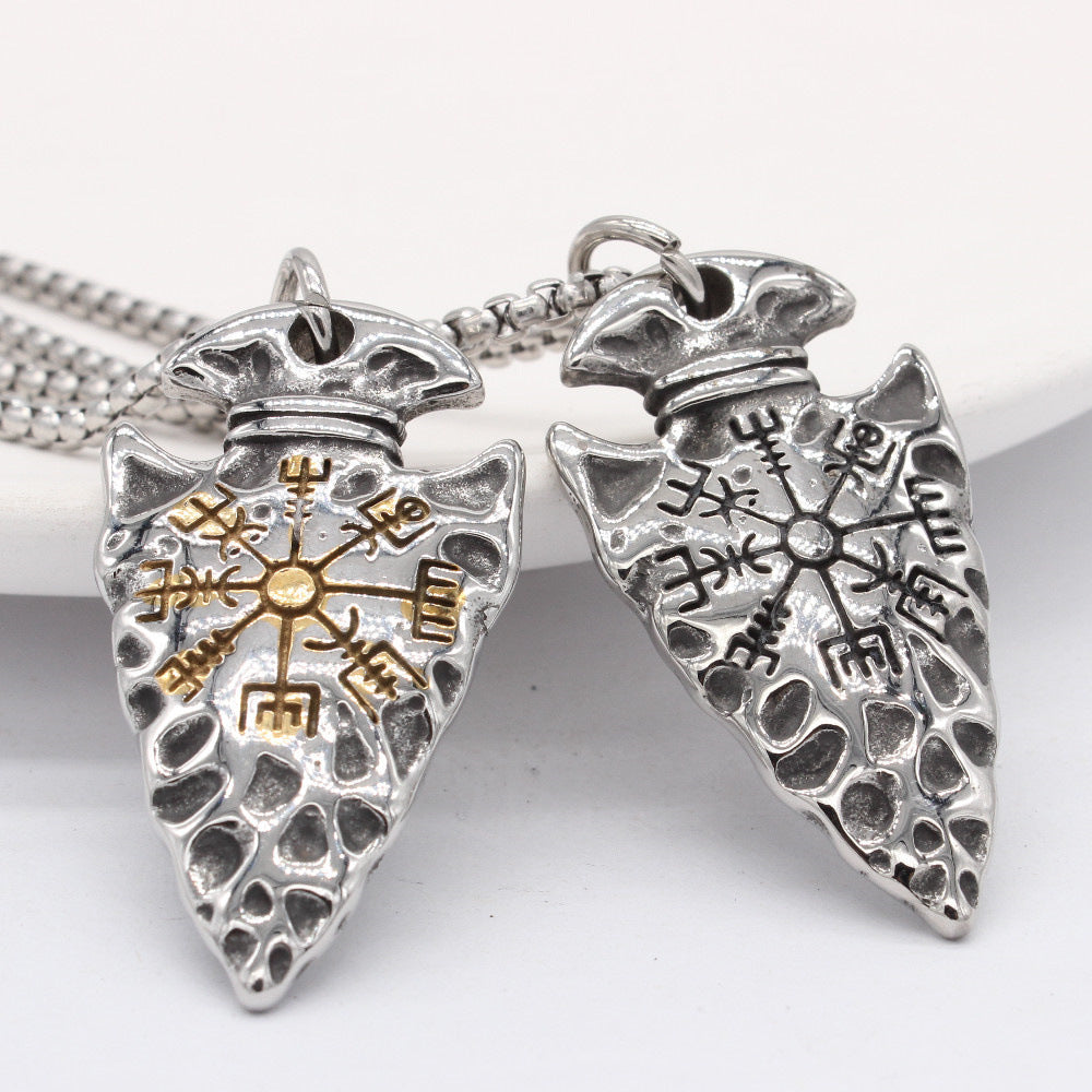 Planderful Viking Shield Pendant Titanium Steel Jewelry For Men And Unisex Bold Protection Statement