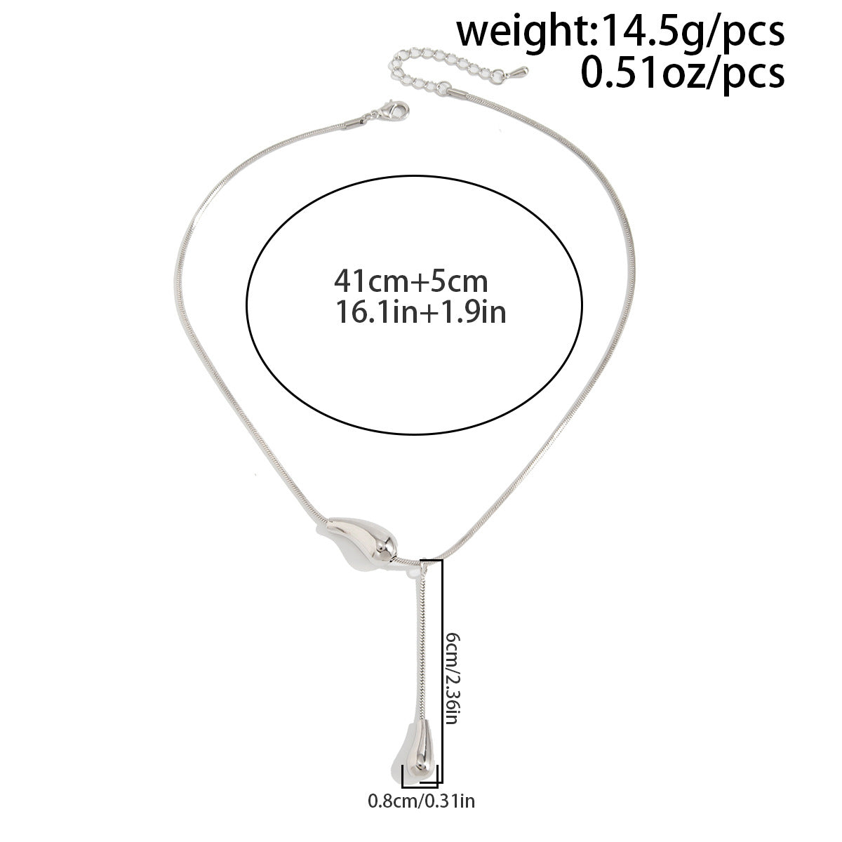 Spice Girl Feng Shui Drop Pendant Y-Shaped Fringed Necklace Cold Snake Bone