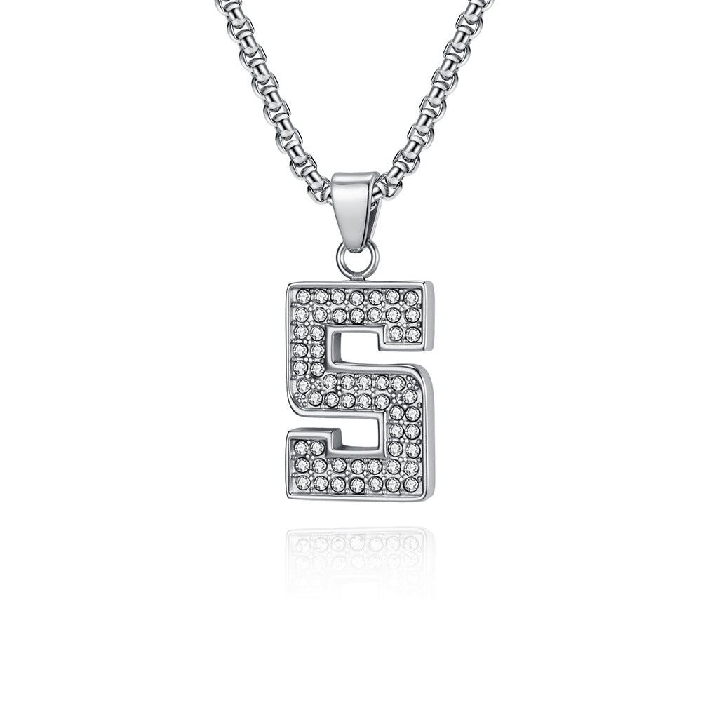 Stainless Steel Number Pendants — Chain Optional