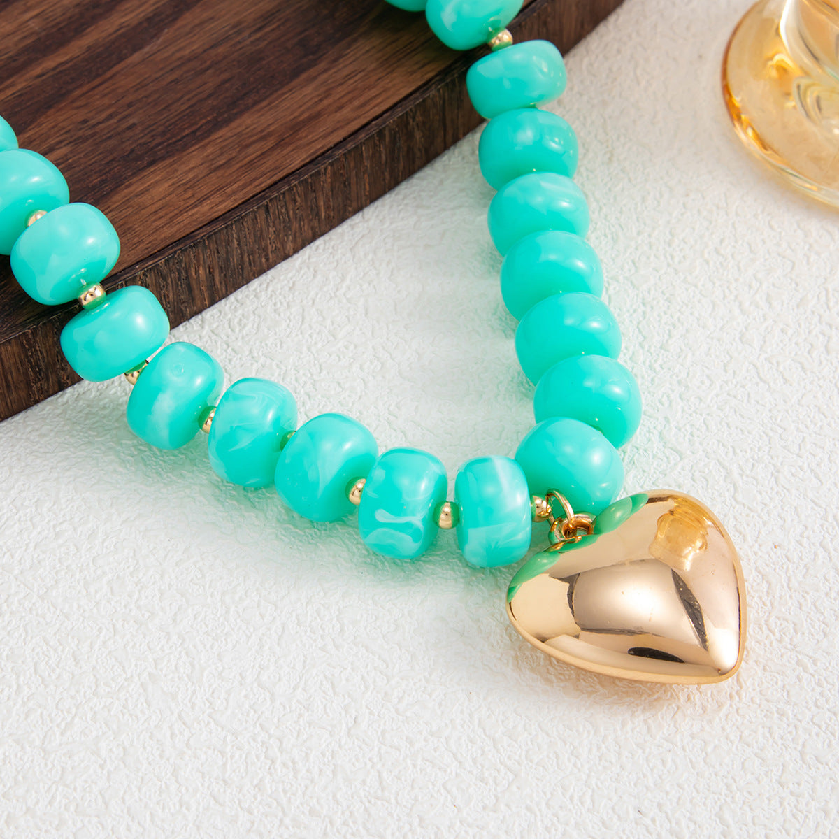 Candy-Color Heart Beaded Necklace