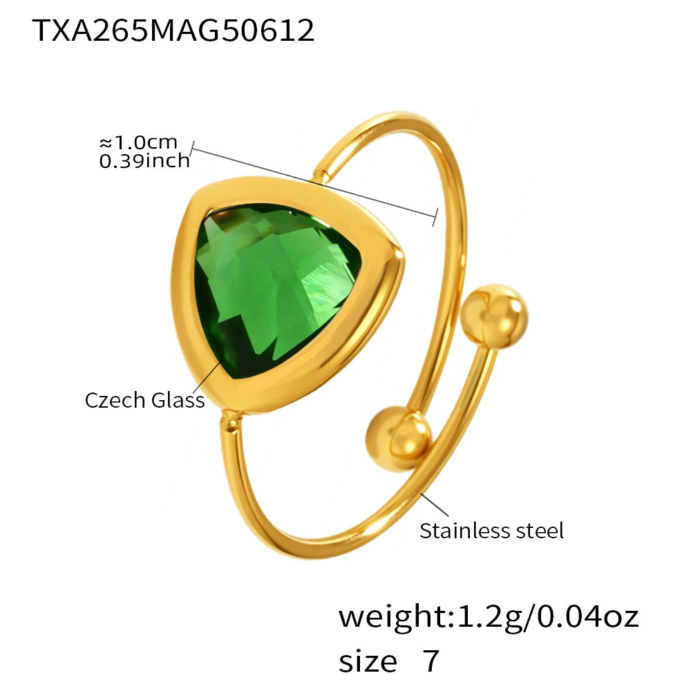 Planderful 18K Gold Plated Ring For Her Czech Glass Ball