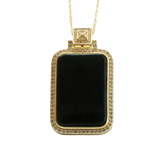 Fortune's Favor Blackish Green Jade Necklace with Sterling Silver Pendant