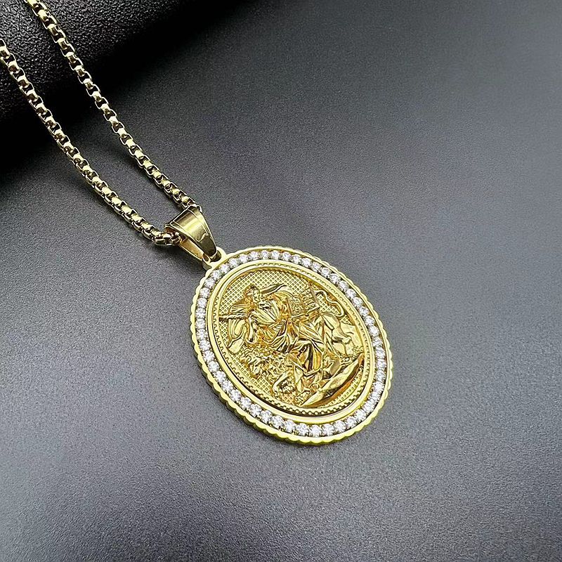 Zircon Necklace - Statement Hip Hop Religious Figure