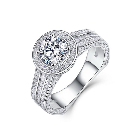 Planderful Four-Prong Moissanite Sterling Silver Ring