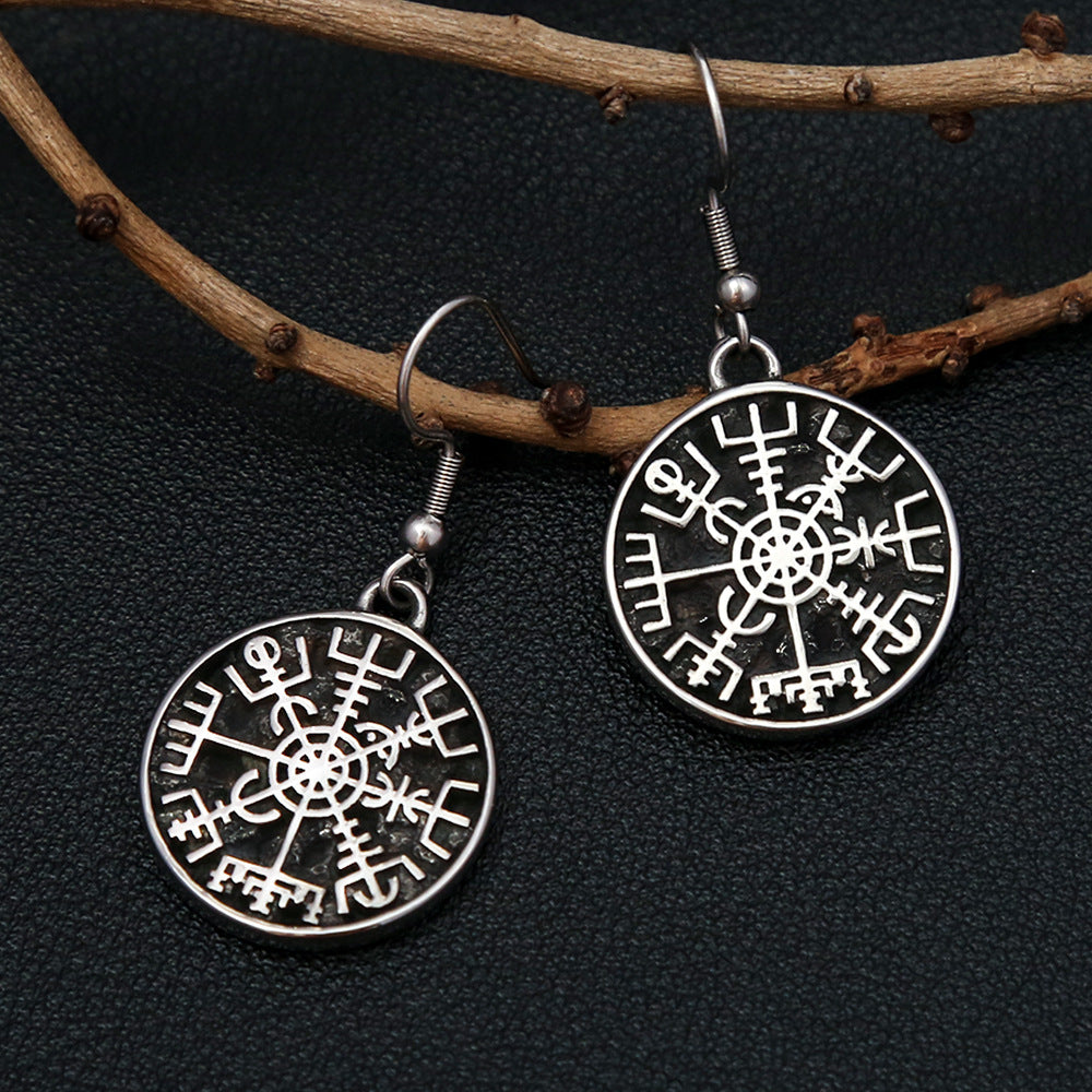 Cross-Border Nordic Culture Viking Compass Men's Earrings