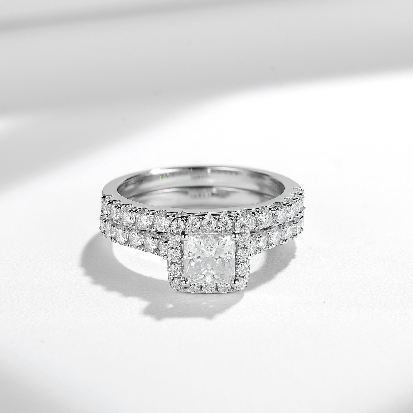 Amazon eBay Hot Sale Princess Square Moissanite Engagement Ring