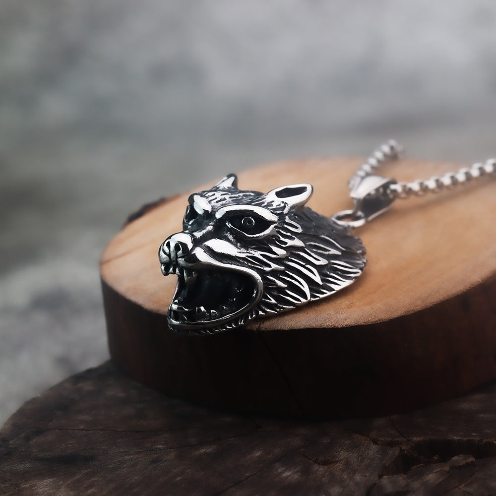 Europe and The United States Hot-Selling Wolf Head Hip-Hop Pendant