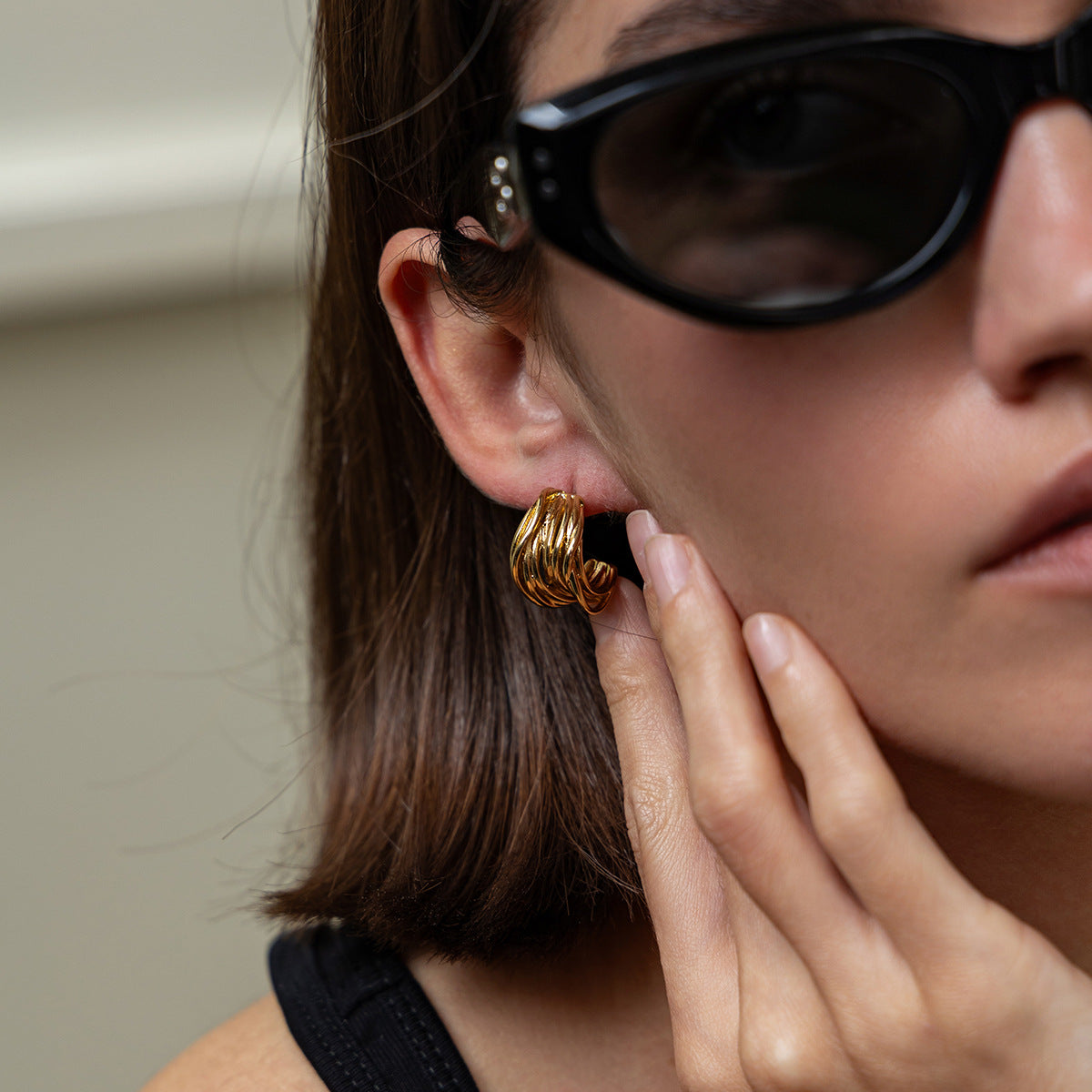 Geometric Stainless Steel Stud Earrings Multi Layer Weave Statement By Planderful Vienna Verve For Trendsetting Women