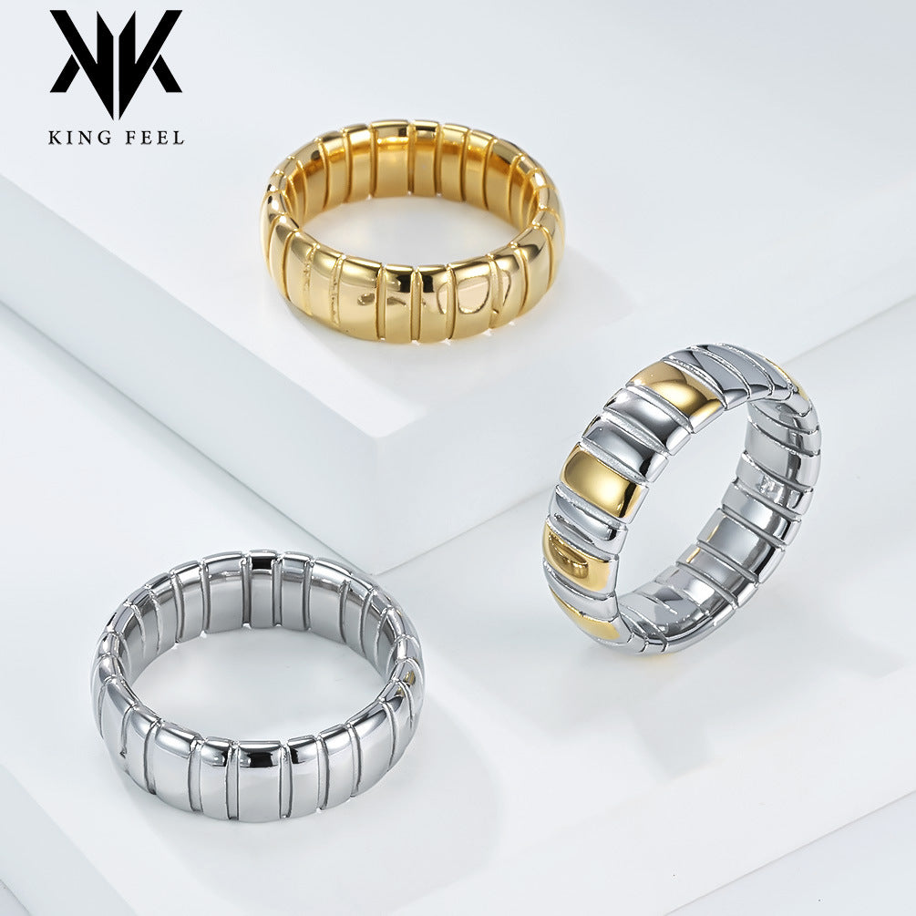 Neutral Stainless Steel Plated K Gold Minimalist Ring