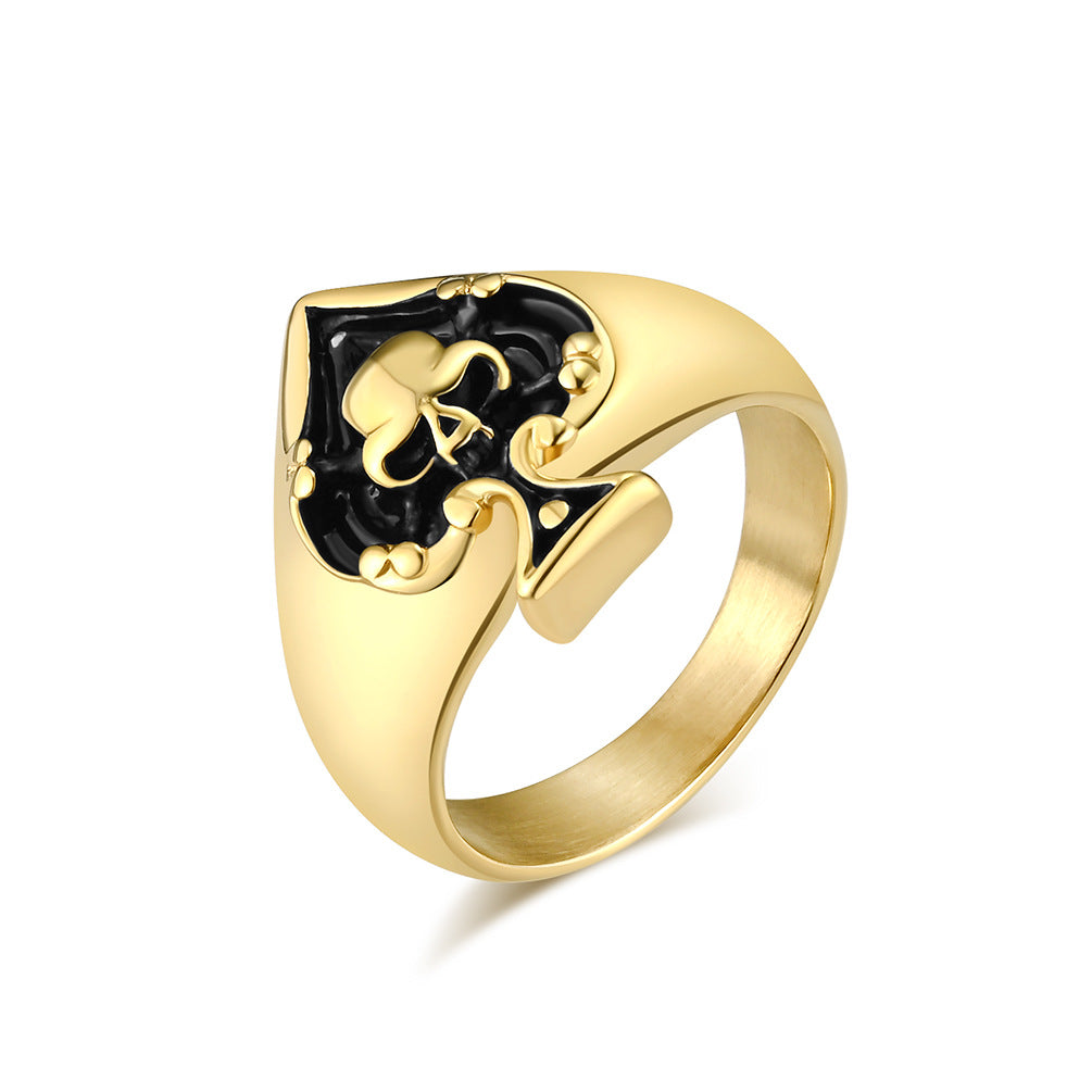 Dark Spade A Skull Stainless Steel Ring Men's Stainless Steel