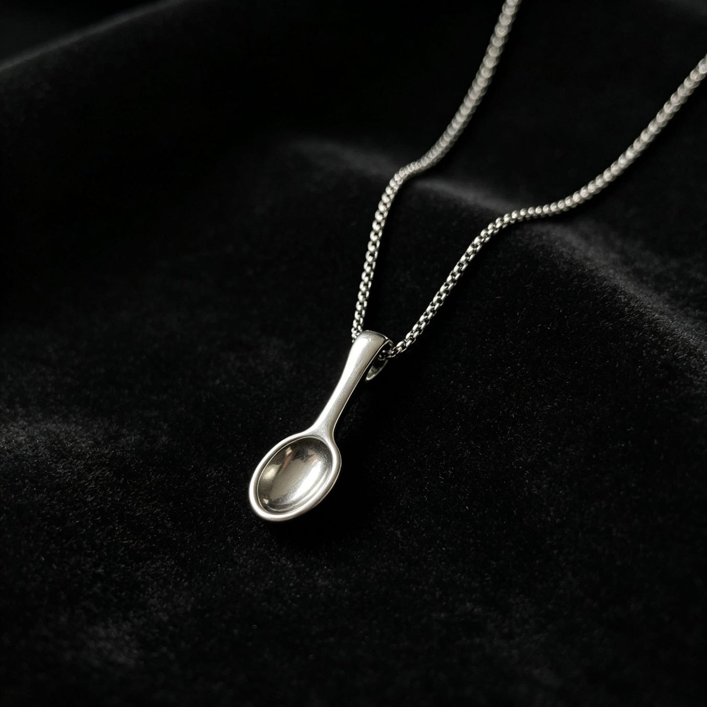 Titanium Steel Spoon Pendant Necklace Female Collarbone Chain