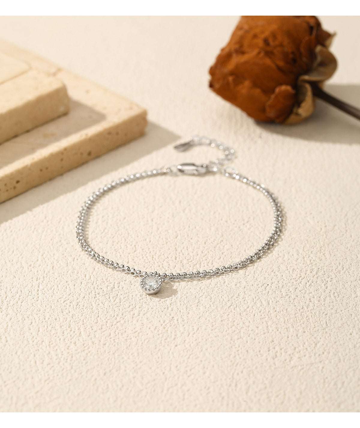 925 Sterling Silver Double-Layer Moissanite Bracelet