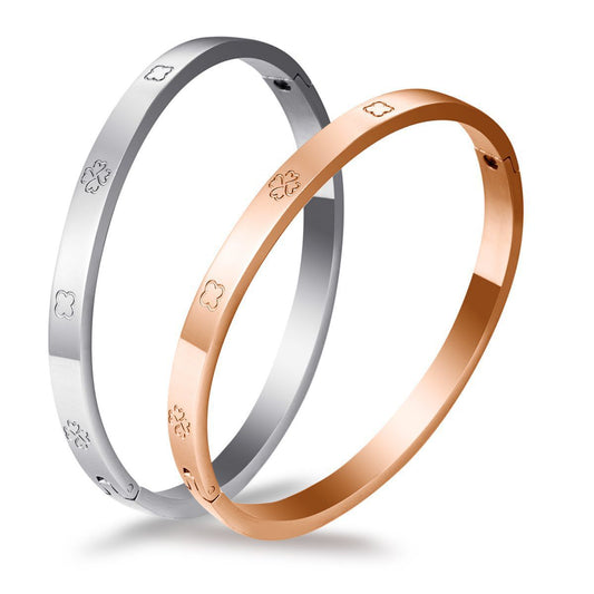 Planderful Jewelry Titanium Steel Couple Token Bracelet Engraved For Him And Her