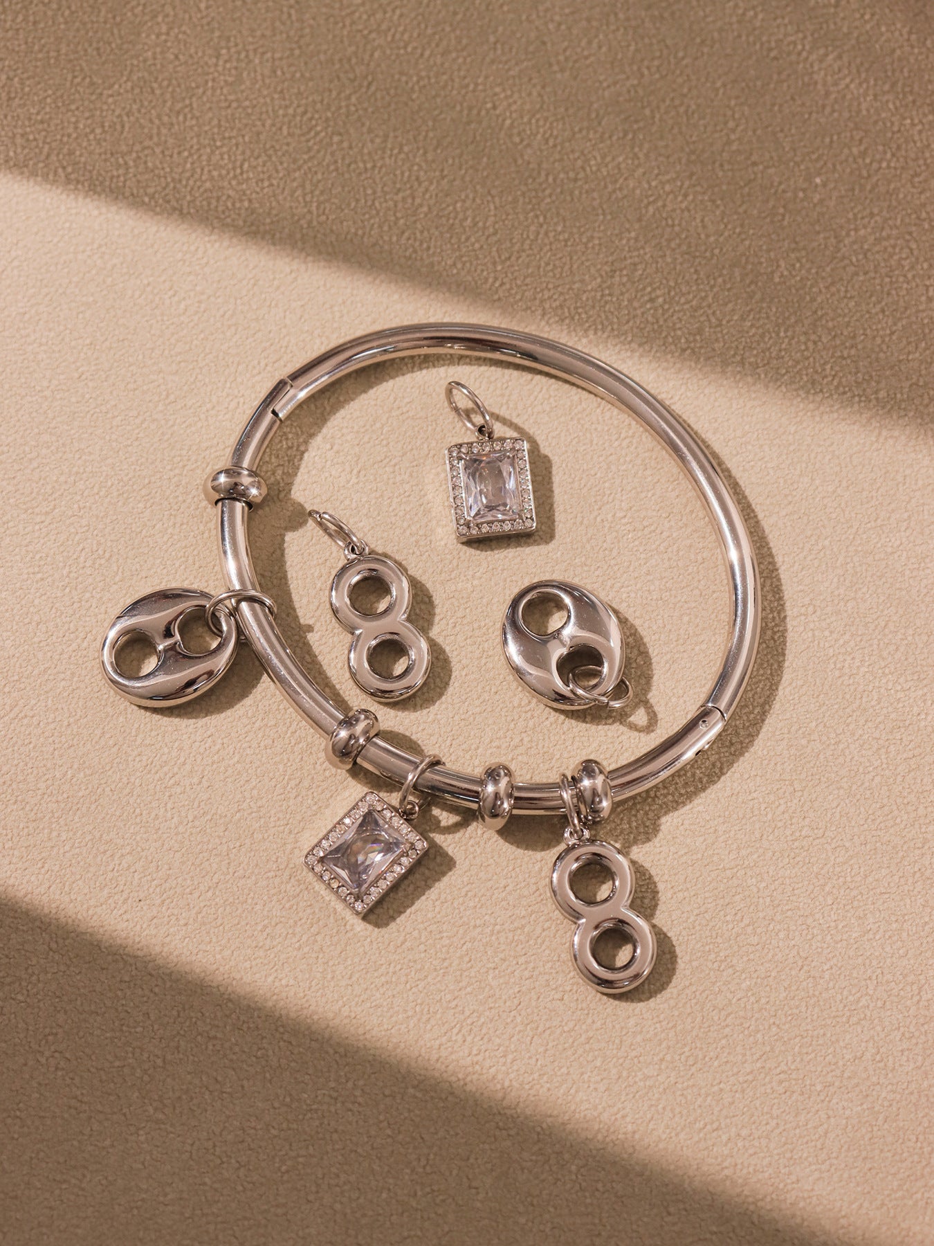 Planderful Zircon Geometric Pendant Bracelet Chic For Her