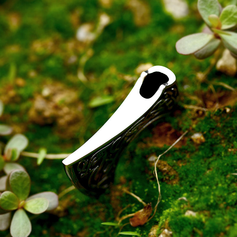 Odin's Legacy: Retro Titanium Steel Axe Pendant with Celtic Knot Design for Men