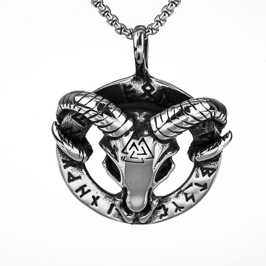 European And American Style Fashion Sheep Head Viking Pendant