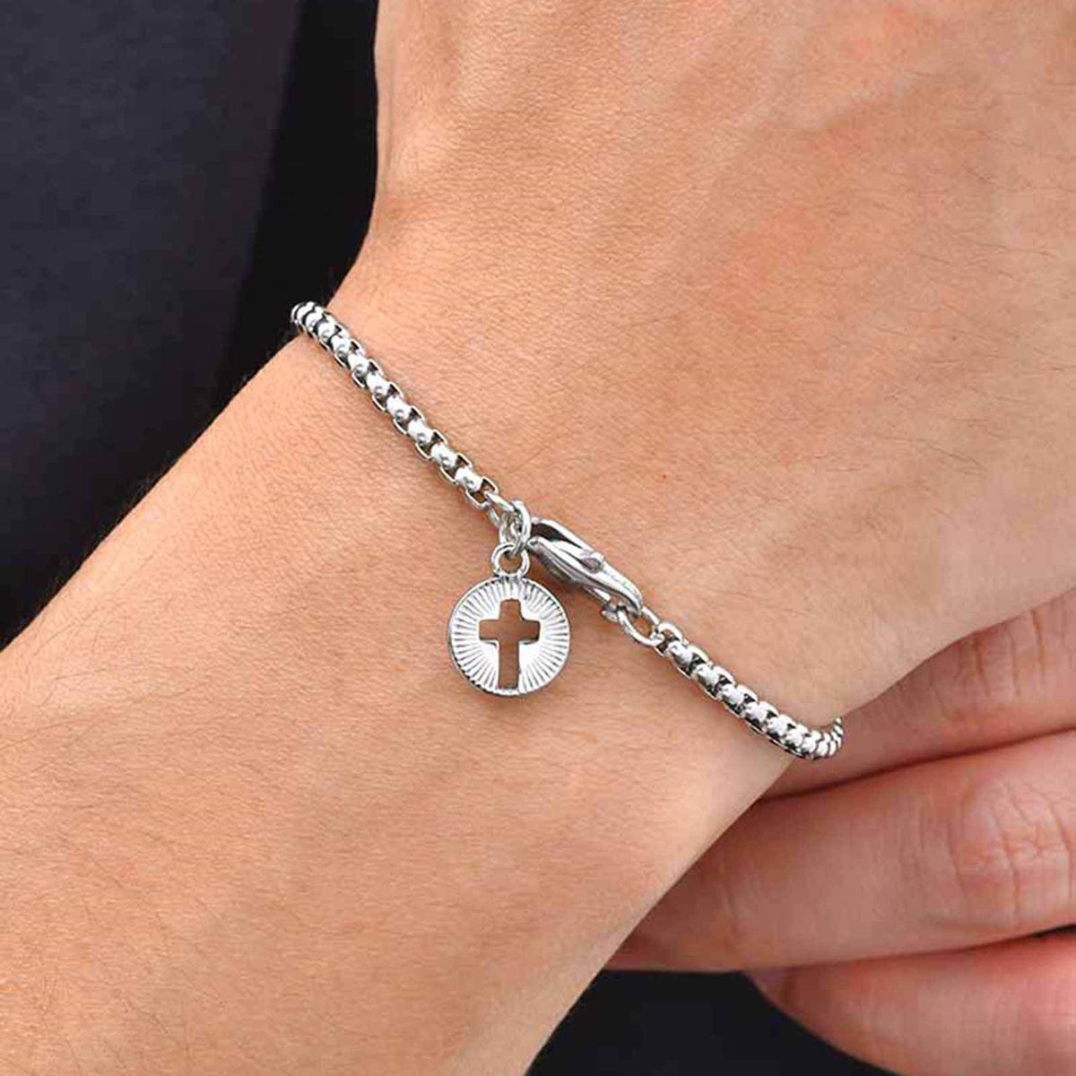 Cross Pearl Stainless Steel Bracelet