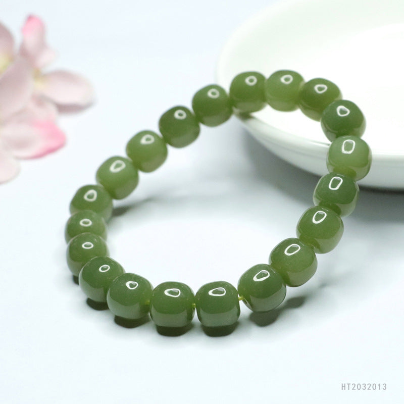Lake Green Hetian Jade Passepartout Bracelet