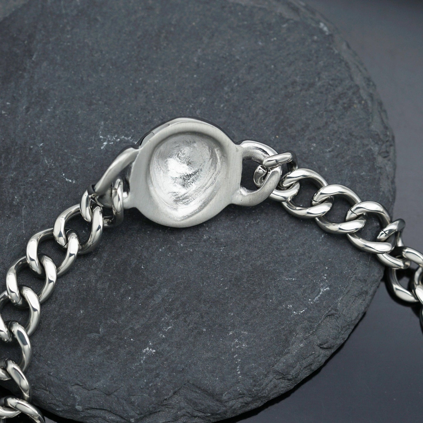 Planderful Stainless Steel Great Wall Pattern Lion Head Disc Cuban Chain Bracelet Unisex Protection Statement
