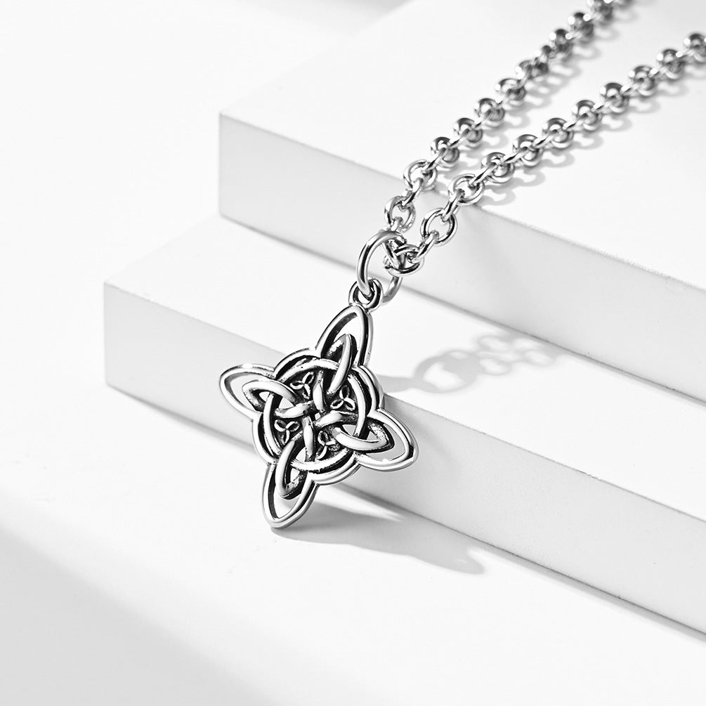 Planderful Celtic Eternal Knot Necklace Nordic Design Stainless Steel Pendant for Heritage Jewelry Lovers