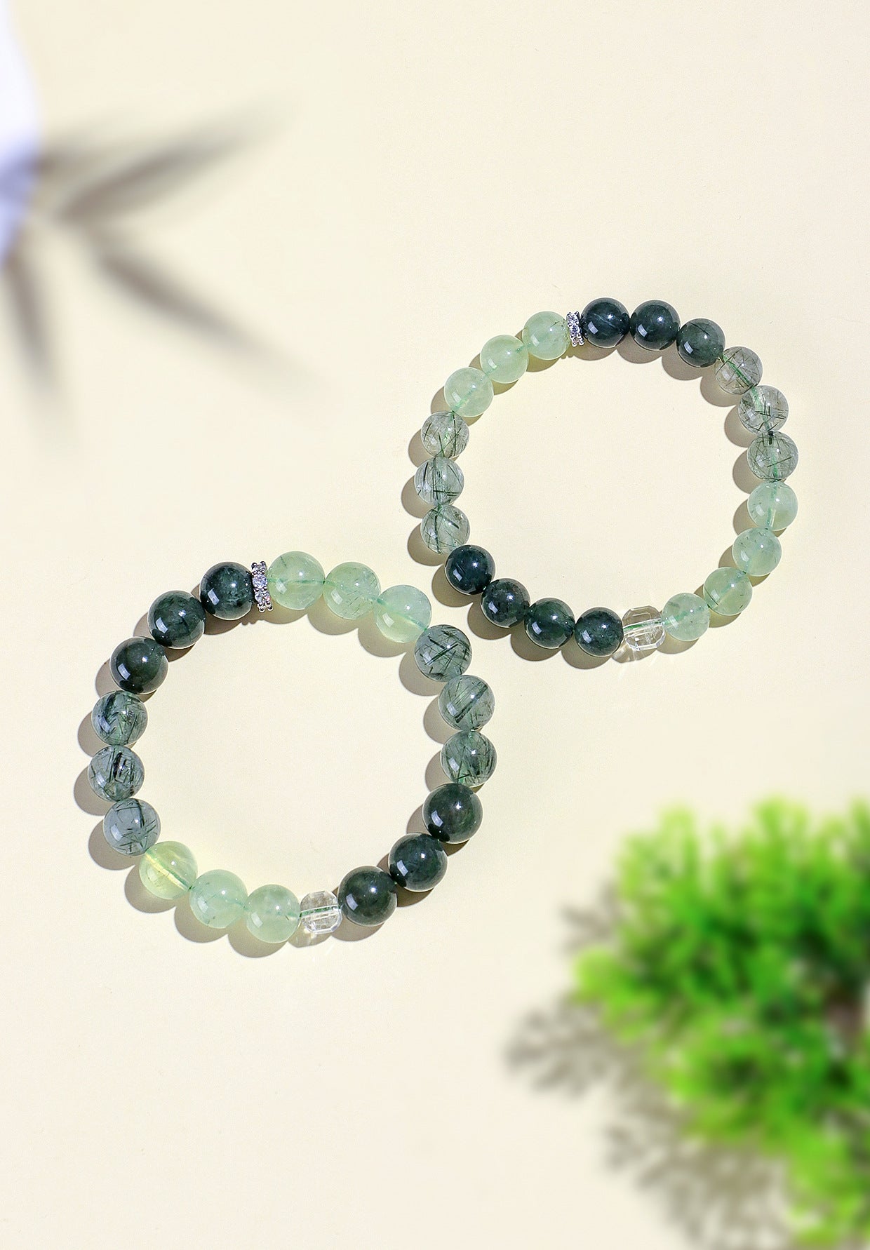 Planderful Fortune's Favor Bracelet – Premium Natural Green Hair Crystal
