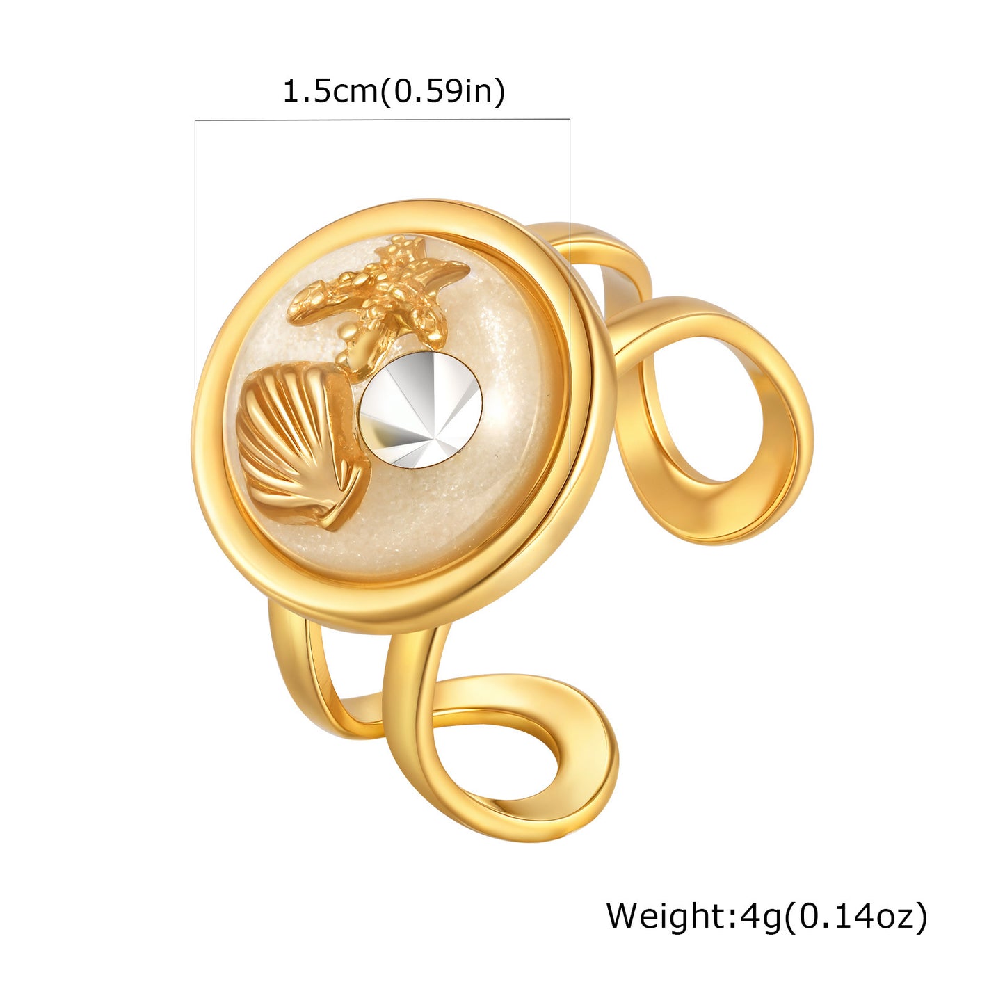Summer Seaside Leisure Vacation Wind Ocean Wind Stainless Steel Bead Chain Resin Round Necklace