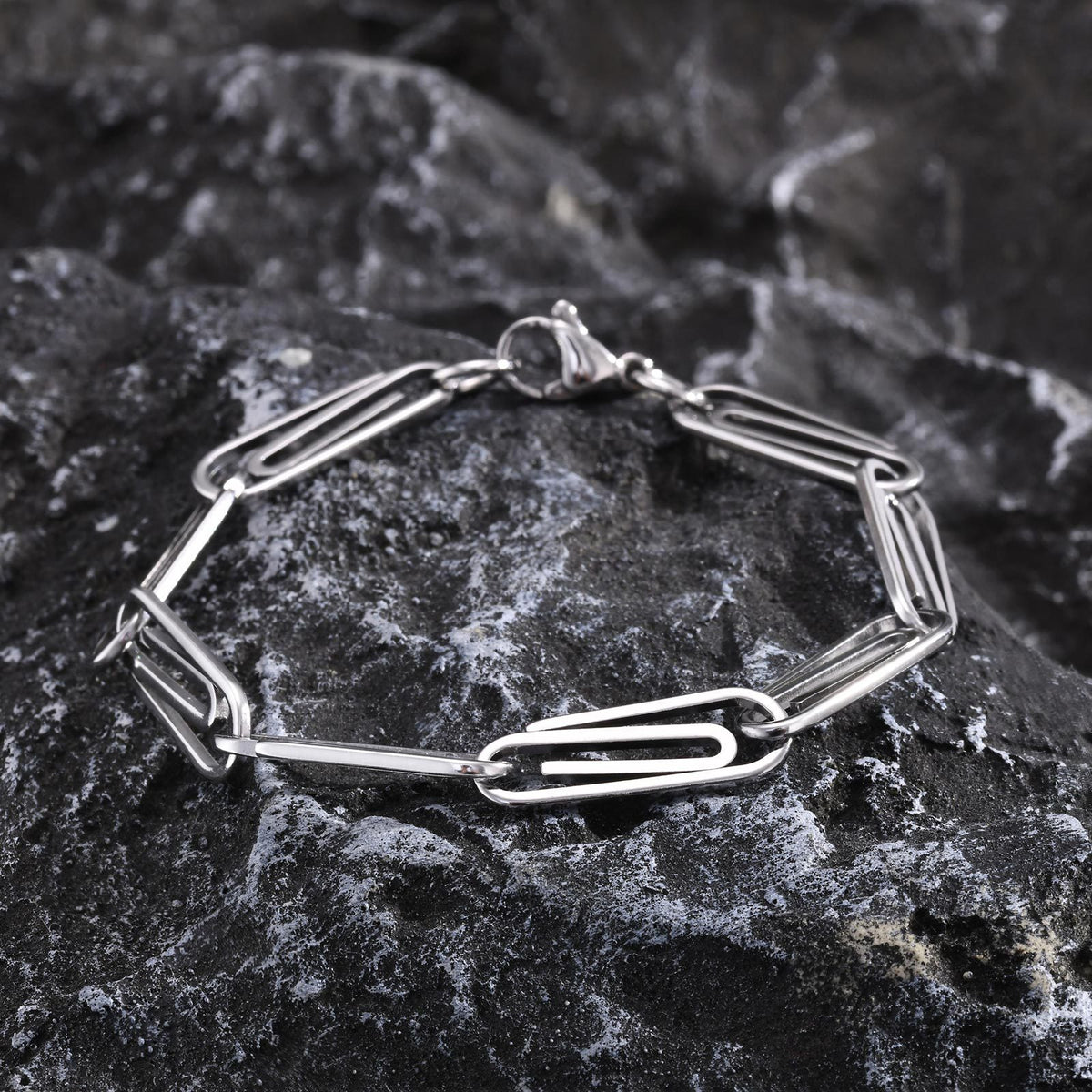 Men's Hip Hop Stainless Steel Paper Clip Bracelet