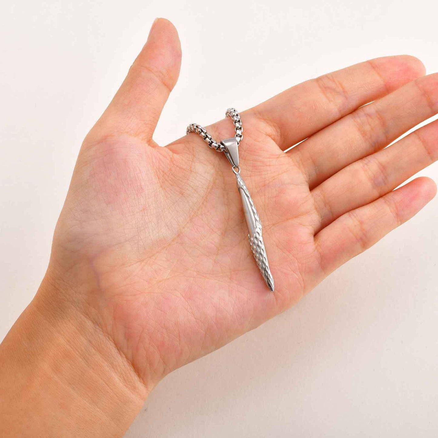 Planderful Black Stainless Steel Hammer Strip Pendant For Men