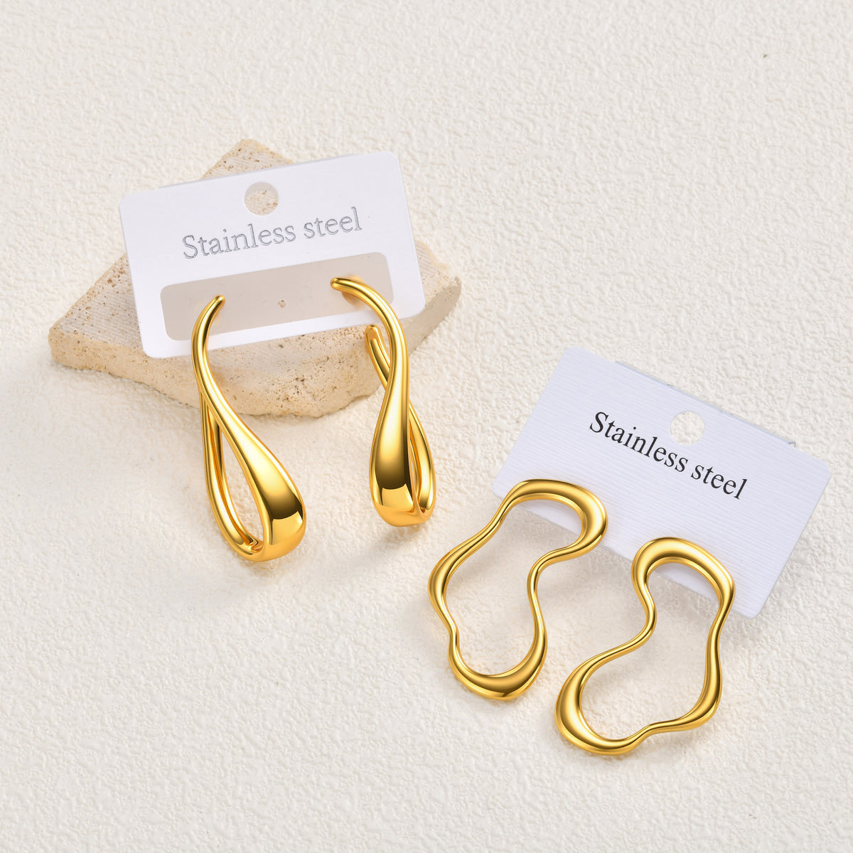 Modern Stainless Steel Earrings — Multiple Styles