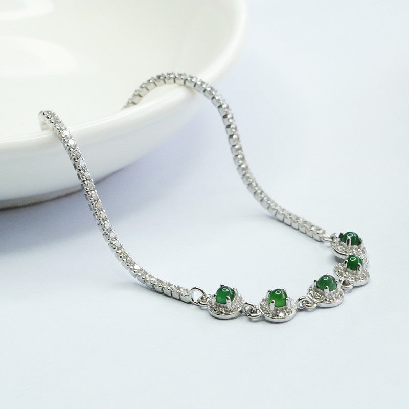 Jadeite Pavé-Style Bracelet