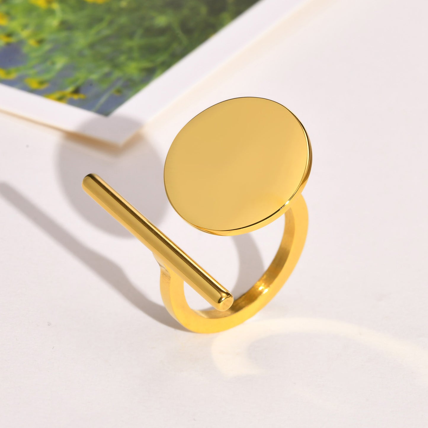 Cross-Border Jewelry Stainless Steel Triangle Geometric Ring