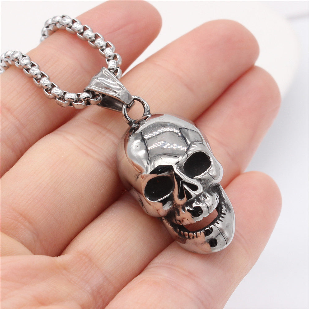 Titanium Steel Skull Pendant Personalized Retro Style For Men And Unisex Jewelry With Protection Statement By Planderful