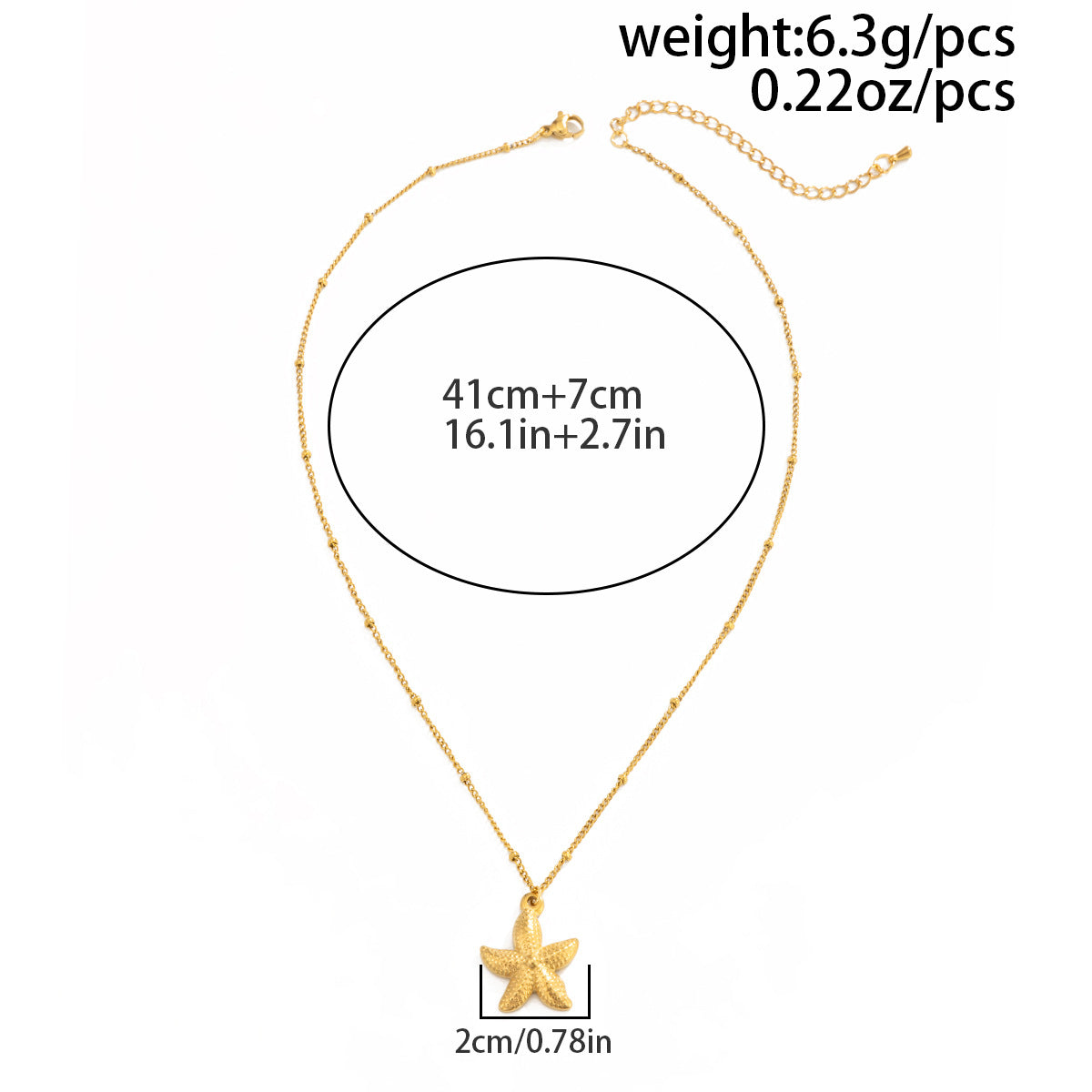 Stainless Steel Thin Chain Flower Collarbone Necklace Ocean Wind Conch Shell Star