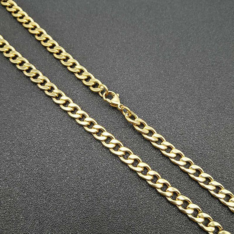 Planderful Titanium Steel Gold Plated Rhinestone Hip Hop Pendant Necklace For Men And Women