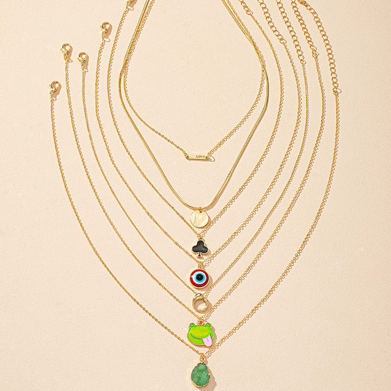 Froggy Crystal Necklace Set with Unique Niche Designs for Trendy Amazon Necklaces