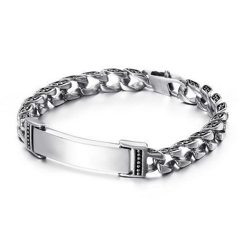 Antique Hand – Trends Skull Cross Inlaid With Zircon Titanium Steel Bracelet Men