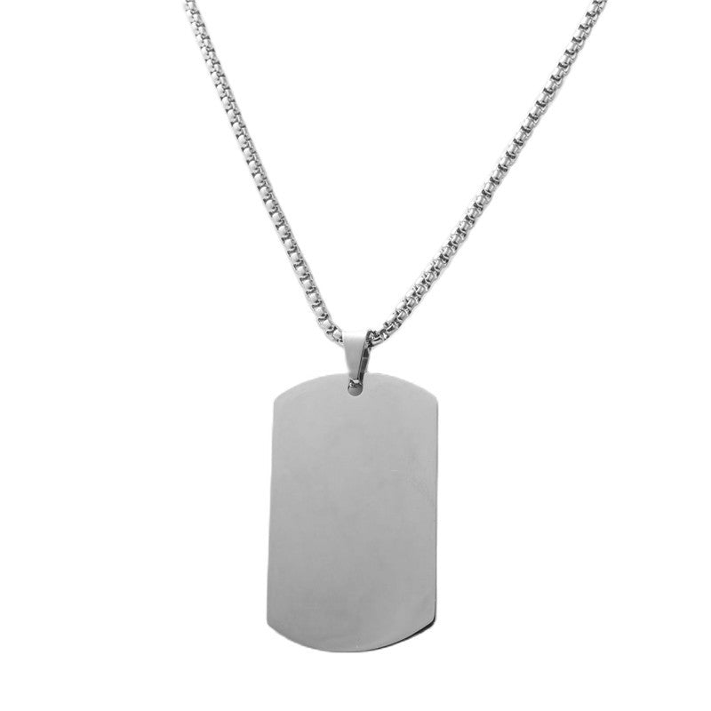 Trendy Men's Personalized Retro Titanium Steel Sequined Pendant Necklace