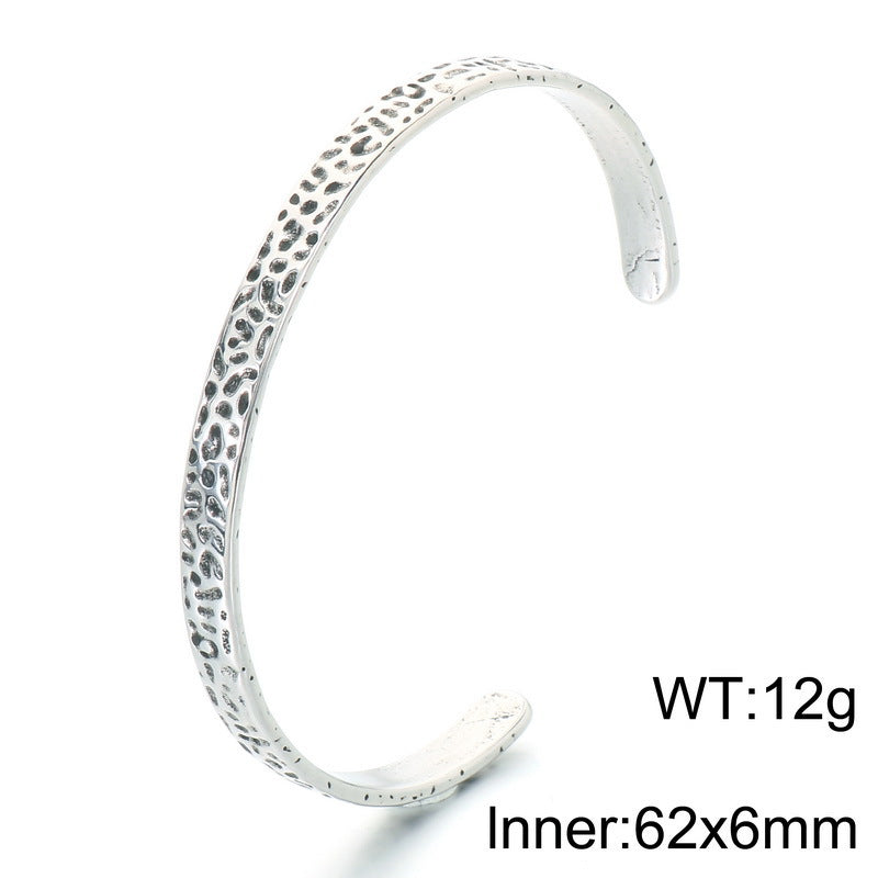 Punk Style Antique Winding Snake Thin Bracelet Goth Zircon Flower Stainless Steel Men's