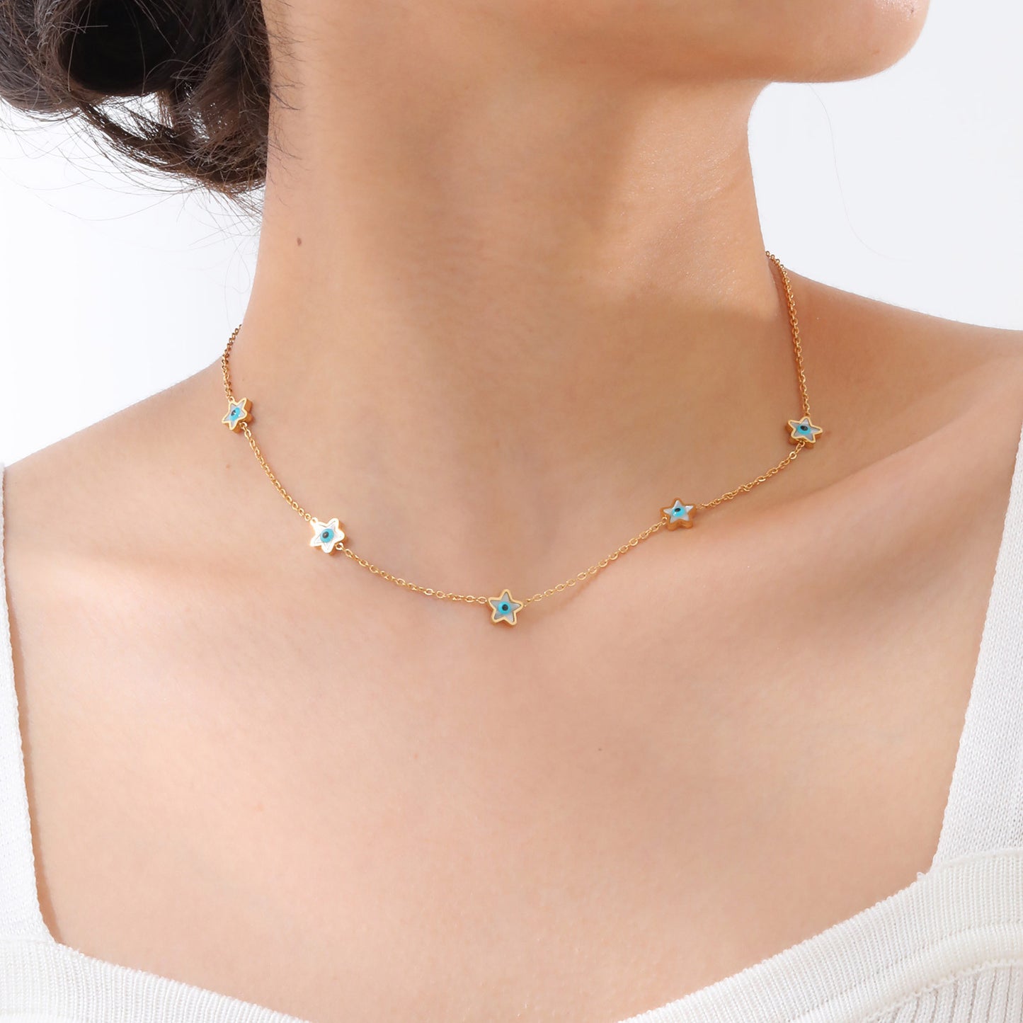 Fashion Personality Stainless Steel White Shell Necklace