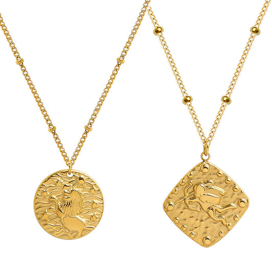 Divine Guardian Gold-Plated Necklace crafted from Titanium Steel