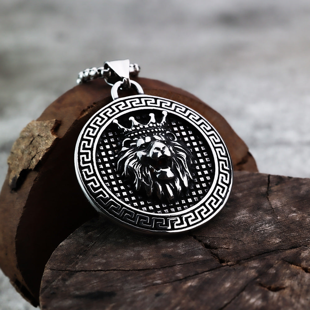 Vintage Men's Jewelry Lion King Tag Pendant Accessories