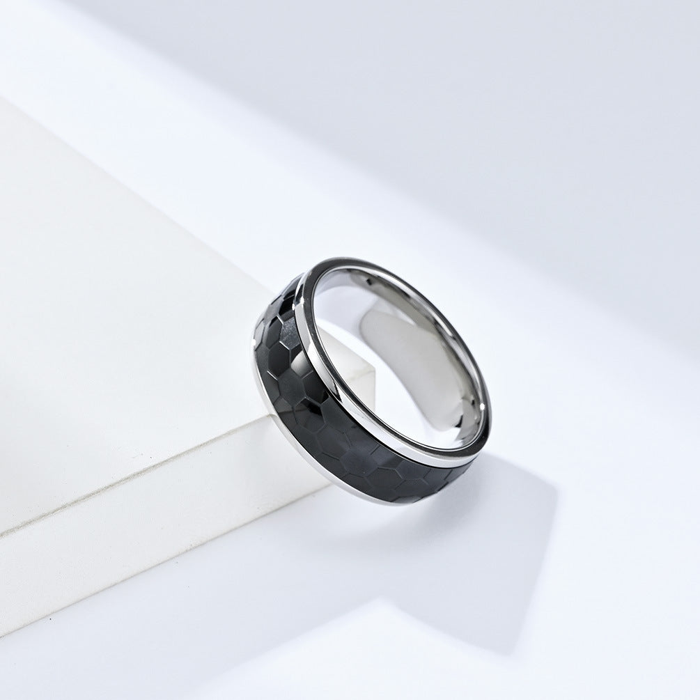 Rotatable Titanium Steel Football Ring for Men Fans